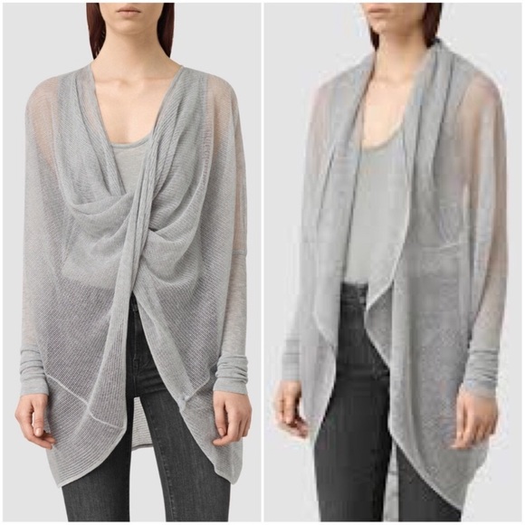 All Saints Sweaters - All Saints Open Knit Itat Levita Shrug Cardigan